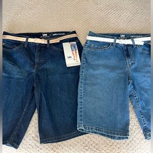 Lee Women's Legendary Mid-Rise Regular Fit Denim Bermuda Short, 2 pair size 8m
